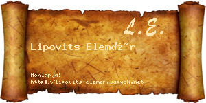 Lipovits Elemér névjegykártya