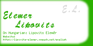 elemer lipovits business card